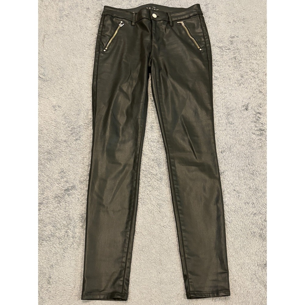 White House Black Market The Skinny Faux Leather Pants Womens 0 Green High Rise